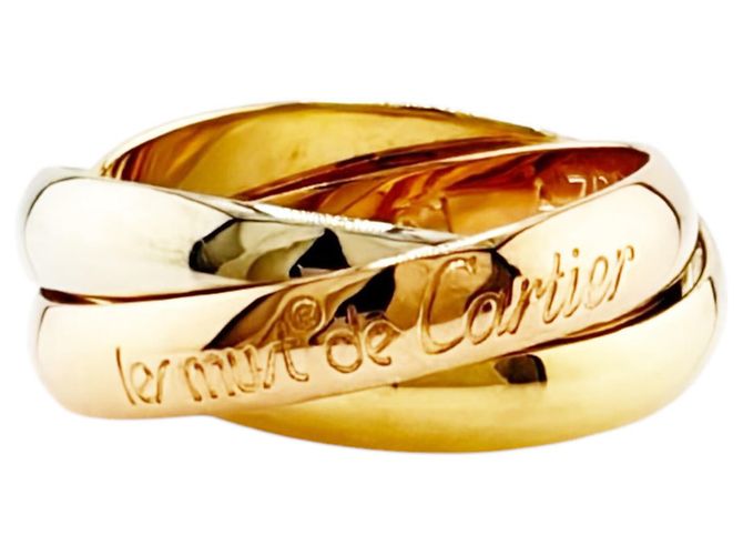 Anello Cartier Trinity 18K Oro Giallo Rosa e Bianco Argento D'oro - vista 3