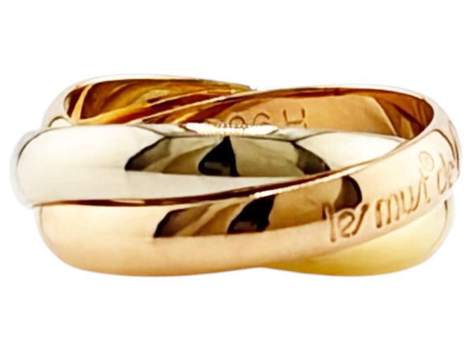 Anello Cartier Trinity 18K Oro Giallo Rosa e Bianco Argento D'oro - vista 4