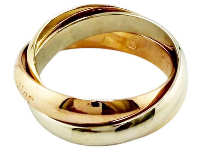 Anello Cartier Trinity 18K Oro Giallo Rosa e Bianco Argento D'oro - vista 5