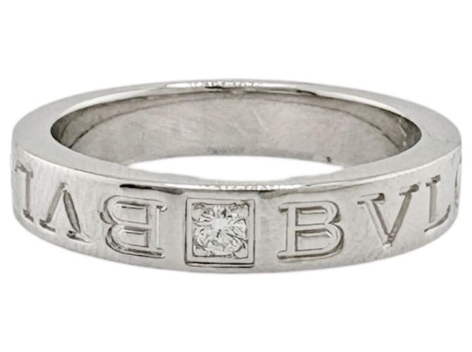 Bulgari Bvlgari Ehering aus 18K Weißgold mit Diamanten Silber - Ansicht 3