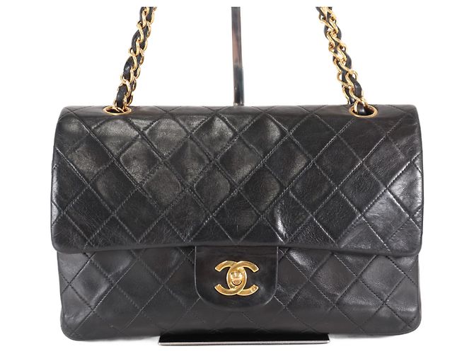 Chanel Vintage Classic Double Flap Quilted Lambskin Medium Noir - vue 2