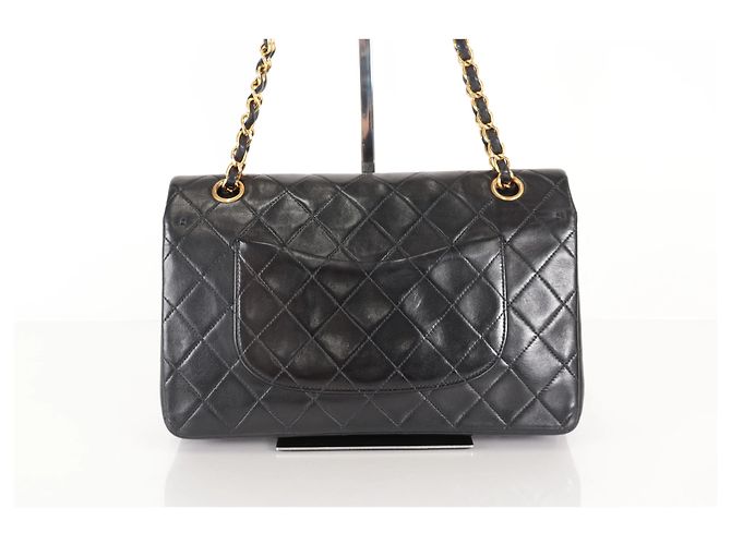 Chanel Vintage Classic Double Flap Quilted Lambskin Medium Noir - vue 3
