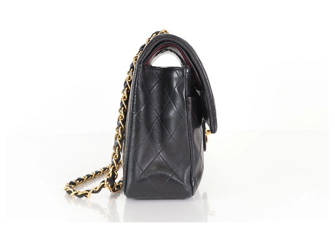 Chanel Vintage Classic Double Flap Quilted Lambskin Medium Noir - vue 6