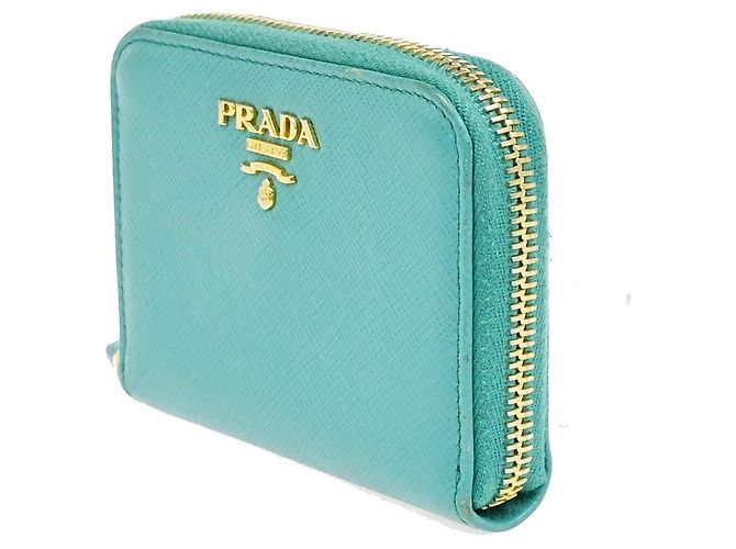 Prada Zip Around Saffiano Leather Small Blue - view 2