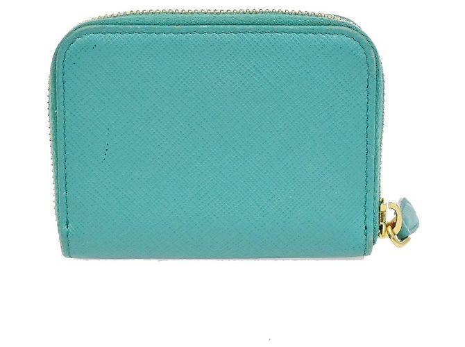 Prada Zip Around Saffiano Leather Small Blue - view 3