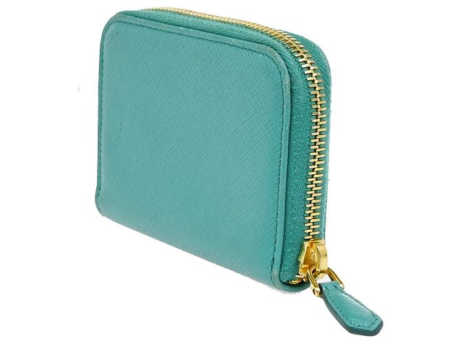 Prada Zip Around Saffiano Leather Small Blue - view 4