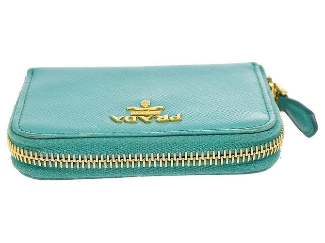 Prada Zip Around Saffiano Leather Small Blue - view 5