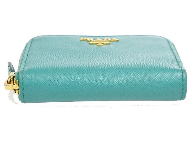 Prada Zip Around Saffiano Leather Small Blue - view 6
