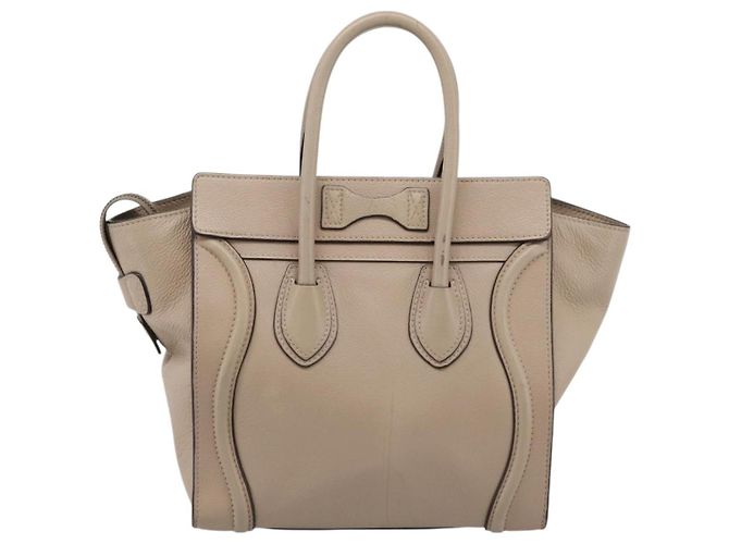 Céline Celine Luggage Grainy Leather Micro Bege - vista 2