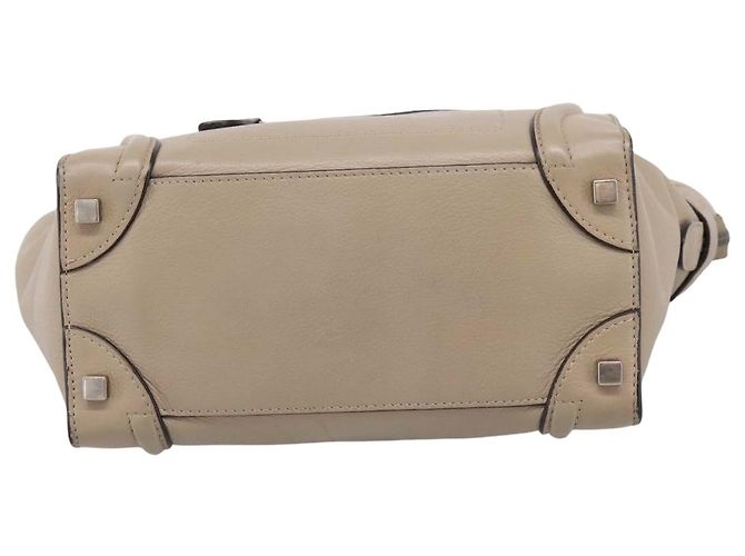 Céline Celine Luggage Grainy Leather Micro Bege - vista 4