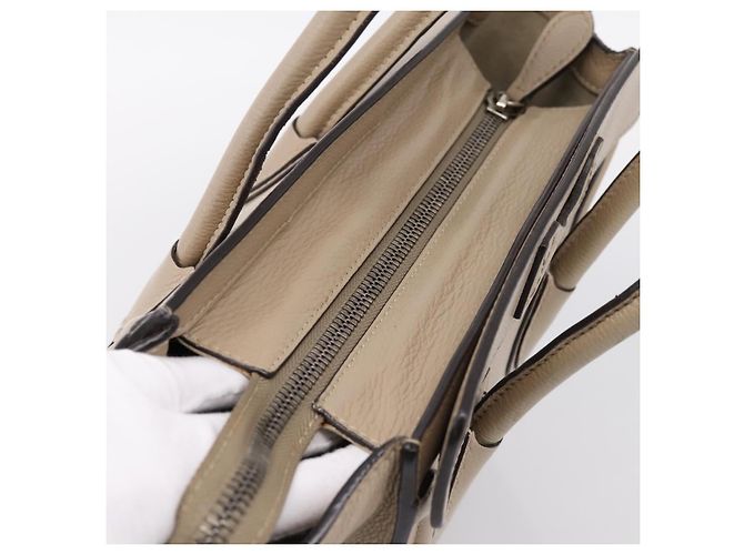 Céline Celine Luggage Grainy Leather Micro Bege - vista 7