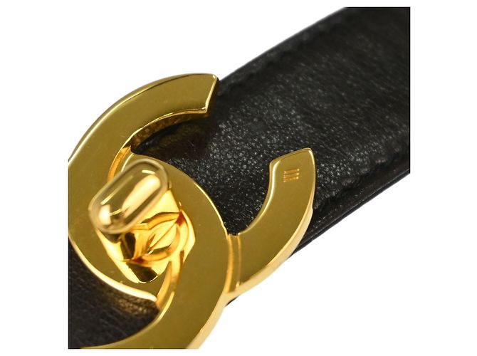 Cintura Chanel CC Turnlock in pelle sottile Nero - vista 4