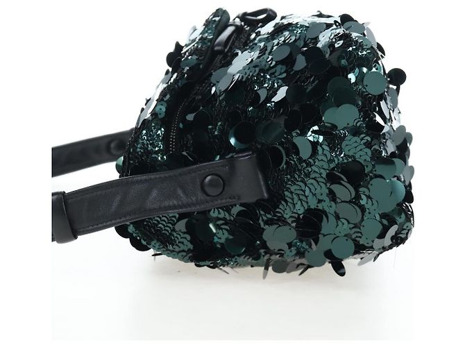 Sac à épaule Prada à sequins Vert - vue 5