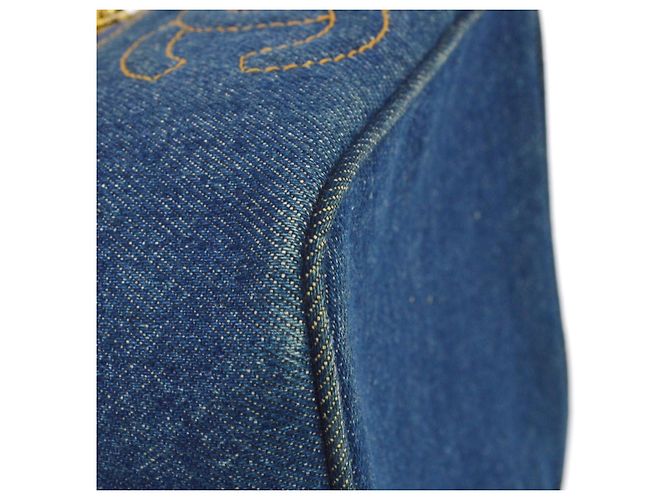Vanity Neceser Chanel de denim acolchado Azul - vista 6