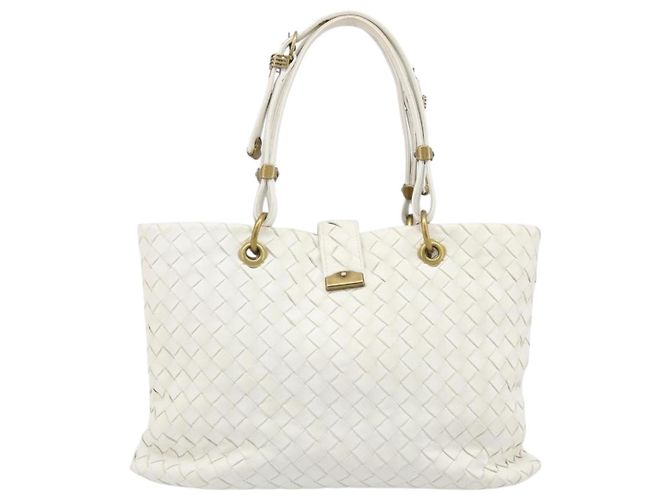 Bottega Veneta Borsa Tote Capri Intrecciato Nappa Medium Bianco - vista 2