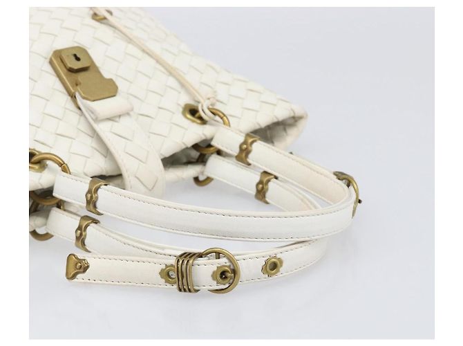 Bottega Veneta Borsa Tote Capri Intrecciato Nappa Medium Bianco - vista 7