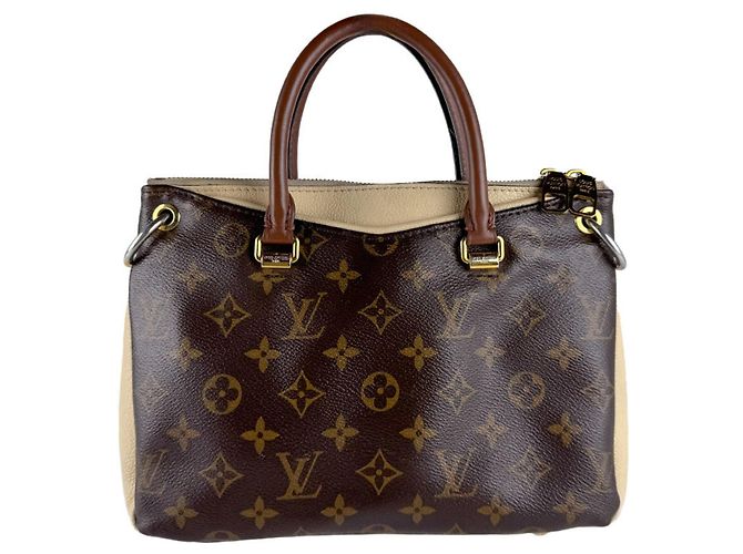 Borsa Louis Vuitton Monogram Pallas BB Marrone Beige Monogramma - vista 3