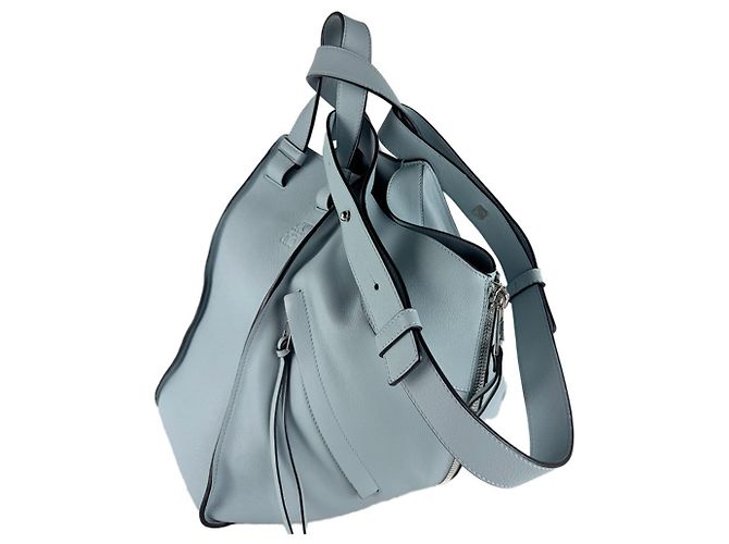 Bolsa de mão Loewe Hammock Medium em couro Azul claro - vista 10