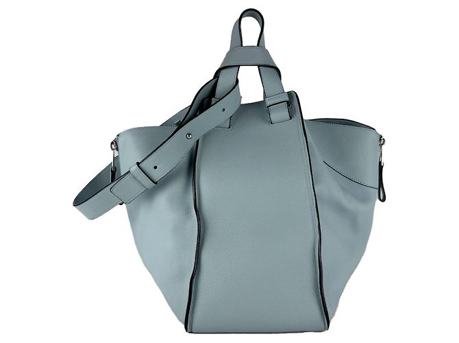 Bolsa de mão Loewe Hammock Medium em couro Azul claro - vista 3