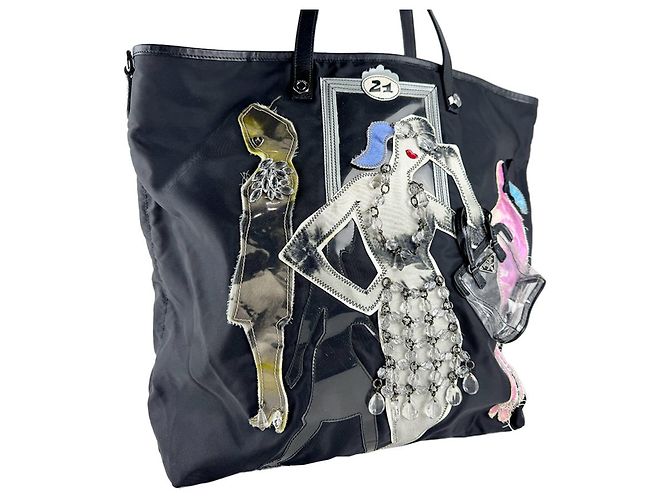 Prada Nylon Tote Bag Black Multicolore Multiple colors - view 10