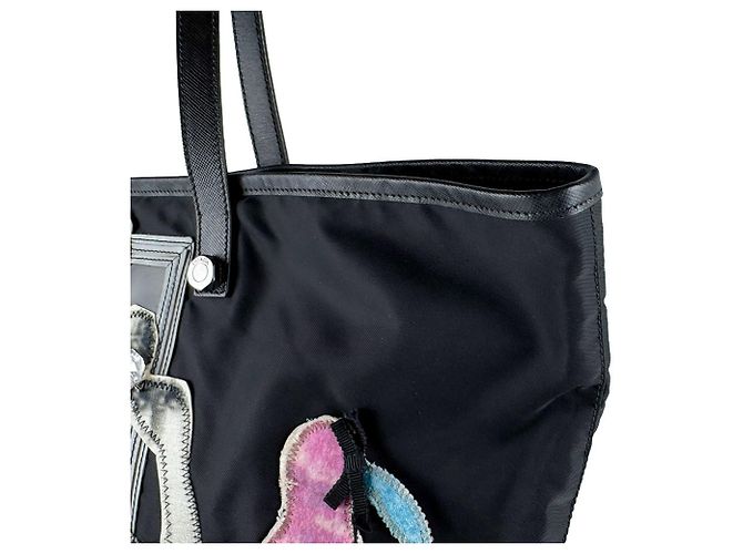 Prada Nylon Tote Bag Black Multicolore Multiple colors - view 5
