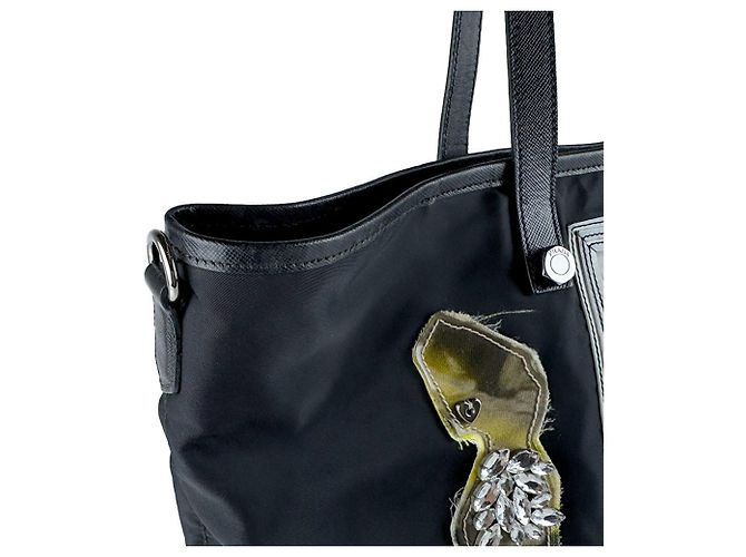 Prada Nylon Tote Bag Black Multicolore Multiple colors - view 6