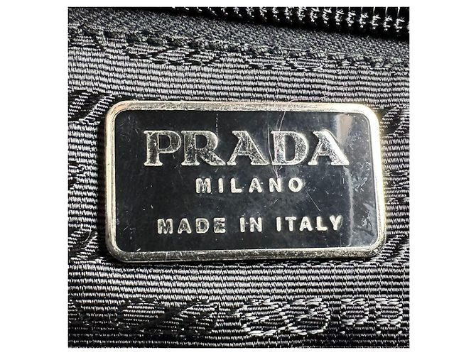 Tote Prada Shopper-Tasche aus schwarzem Nylon und Kunststoff - Ansicht 12