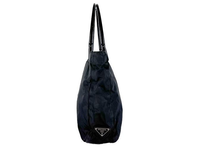 Tote Prada Shopper-Tasche aus schwarzem Nylon und Kunststoff - Ansicht 2