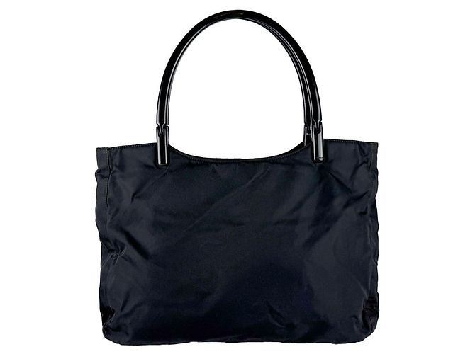 Tote Prada Shopper-Tasche aus schwarzem Nylon und Kunststoff - Ansicht 3