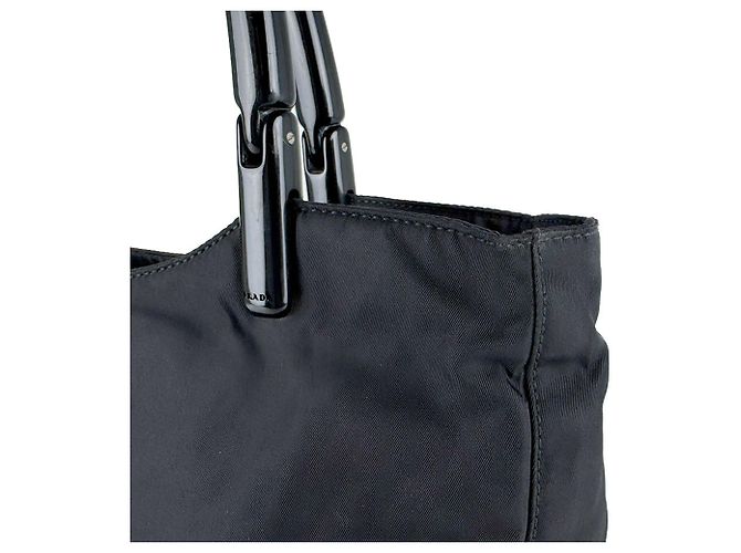 Tote Prada Shopper-Tasche aus schwarzem Nylon und Kunststoff - Ansicht 5