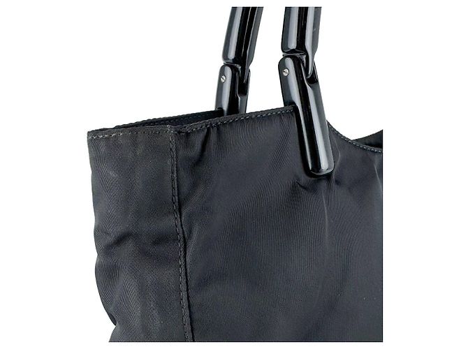 Tote Prada Shopper-Tasche aus schwarzem Nylon und Kunststoff - Ansicht 6