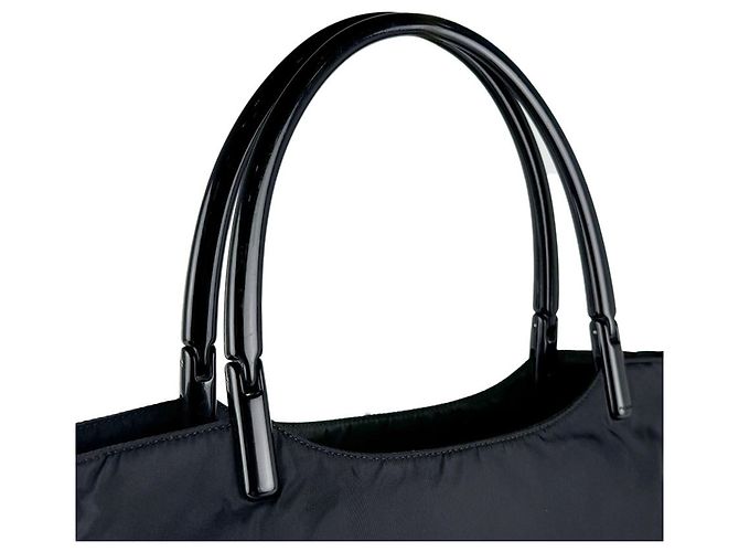 Tote Prada Shopper-Tasche aus schwarzem Nylon und Kunststoff - Ansicht 9