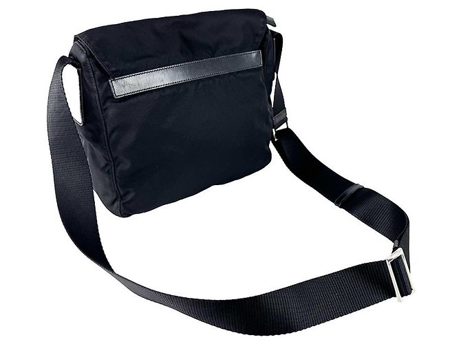 Borsa a tracolla Prada in nylon e pelle Nero - vista 10