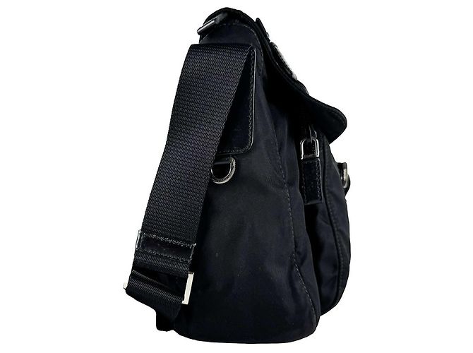 Borsa a tracolla Prada in nylon e pelle Nero - vista 2