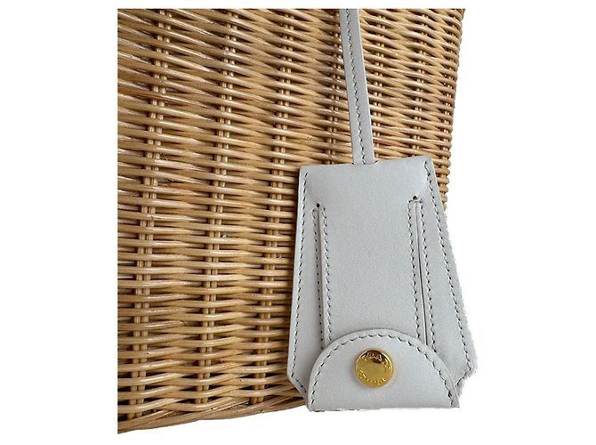Bolsa de ombro Prada em lona marfim Cru - vista 11