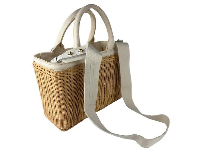 Bolsa de ombro Prada em lona marfim Cru - vista 12