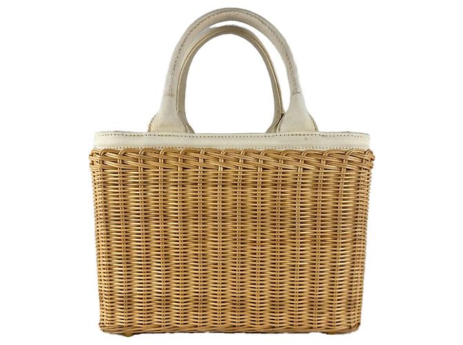 Bolsa de ombro Prada em lona marfim Cru - vista 3