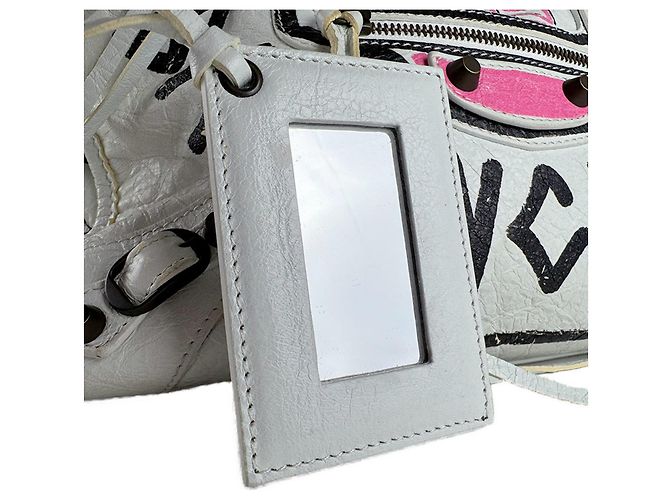 Borsa Balenciaga Classic City Graffiti Nero Rosa Bianco - vista 10