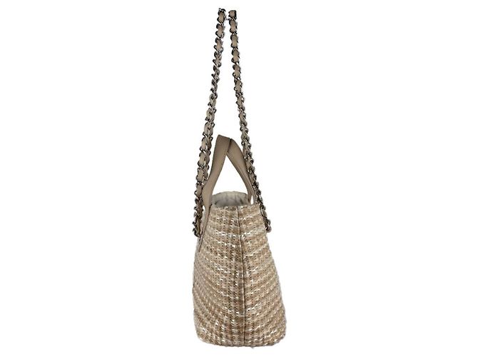 Bolsa Chanel em ráfia e couro Light Beige Bege - vista 2