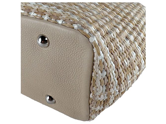 Bolsa Chanel em ráfia e couro Light Beige Bege - vista 7