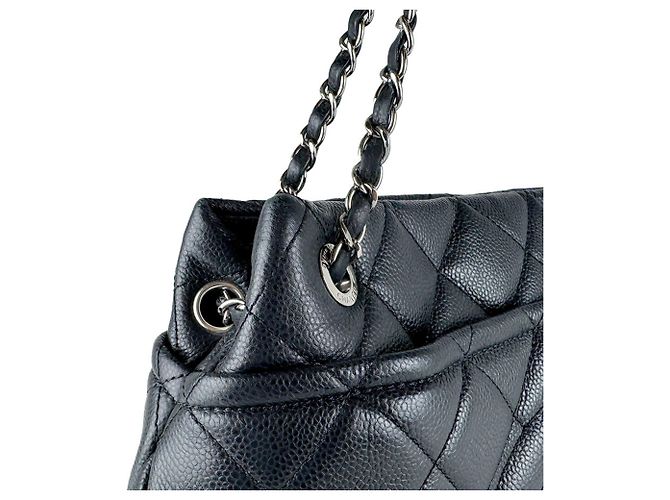 Timeless Borsa a tracolla Chanel in vitello martellato nero - vista 6