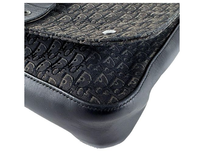Borsa a tracolla Christian Dior in tela e pelle nera Nero - vista 7
