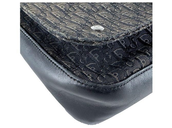 Borsa a tracolla Christian Dior in tela e pelle nera Nero - vista 8
