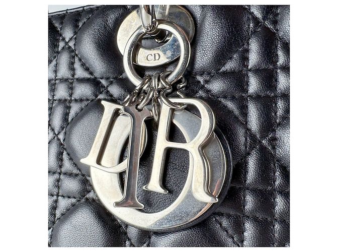 Borsa a mano in pelle nera Christian Dior Nero - vista 10