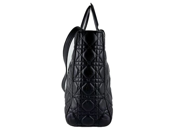 Borsa a mano in pelle nera Christian Dior Nero - vista 2