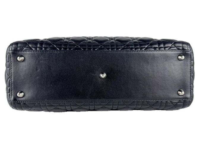Borsa a mano in pelle nera Christian Dior Nero - vista 4
