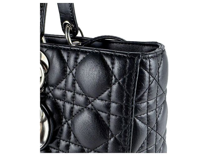 Borsa a mano in pelle nera Christian Dior Nero - vista 5