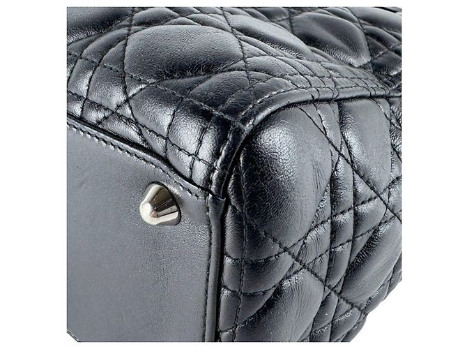 Borsa a mano in pelle nera Christian Dior Nero - vista 7