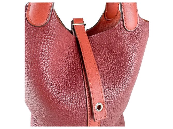 Hermès Hermes Picotin Lock PM Handtasche Braun Rot - Ansicht 10