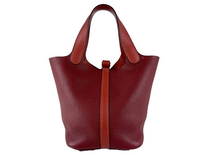 Hermès Hermes Picotin Lock PM Handtasche Braun Rot - Ansicht 3